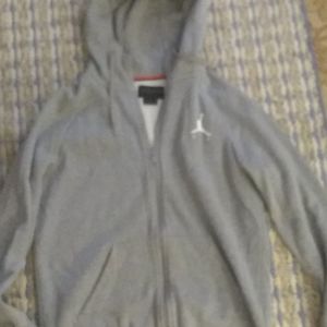 Jordan full zip up hoodie men's medium grey